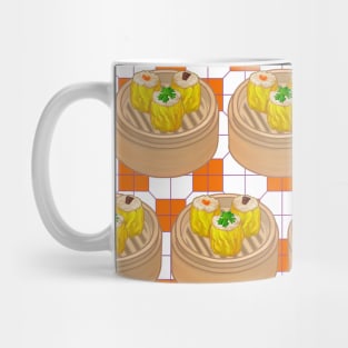 Dim Sum Funky Hong Kong Street Food with Orange Tile Floor - Pop Art Mug